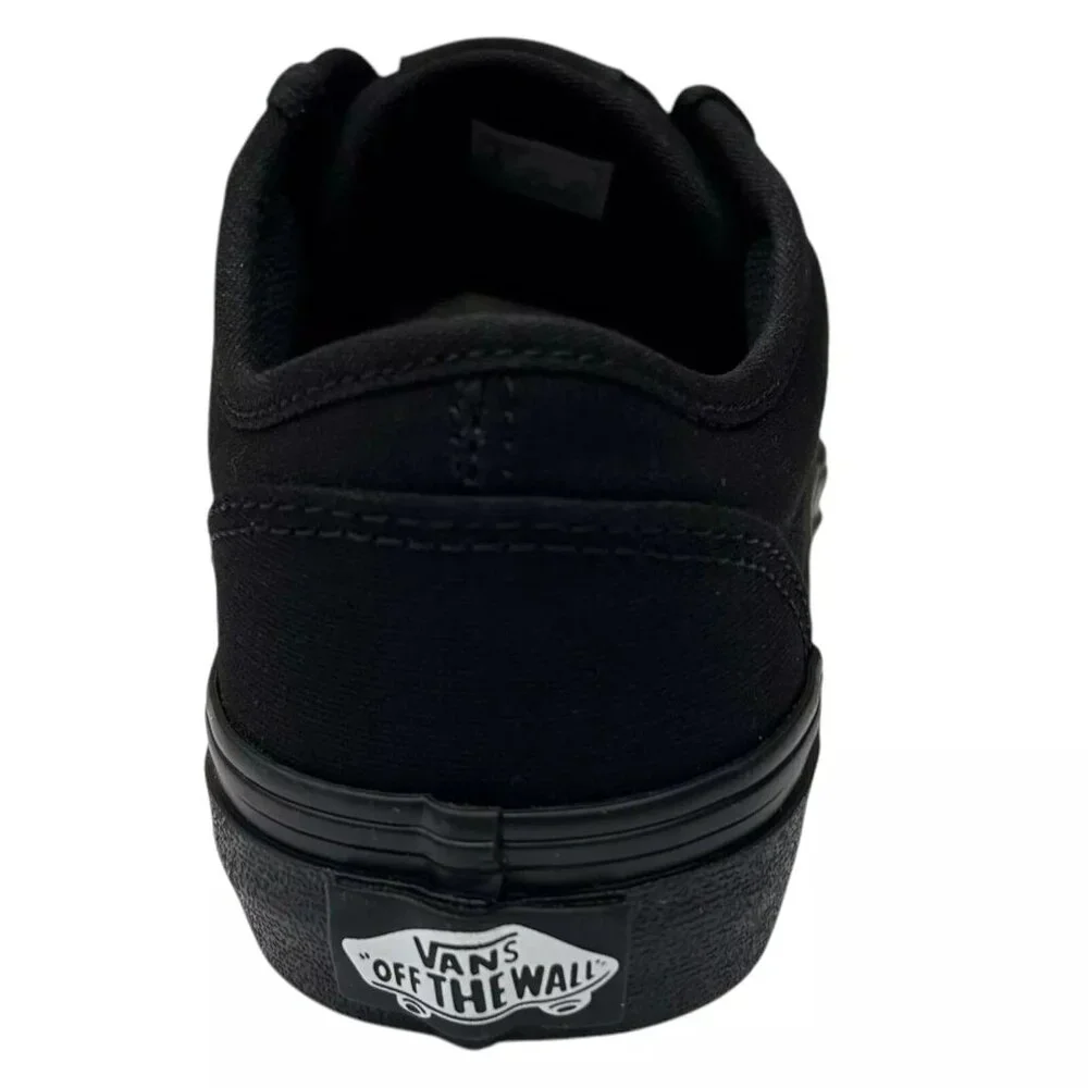 Vans Atwood Youth Boy's/Girl's‎ Canvas Shoes Size 3 Solid Black Low Top Lace up